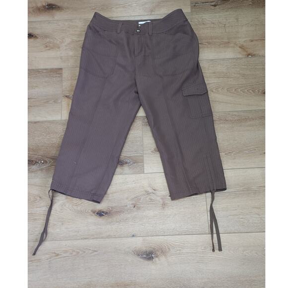 CJ Banks Brown 5 Pocket Cargo/ Capri Adjustable at Ankle Pants Women' Size 4 - Picture 1 of 9